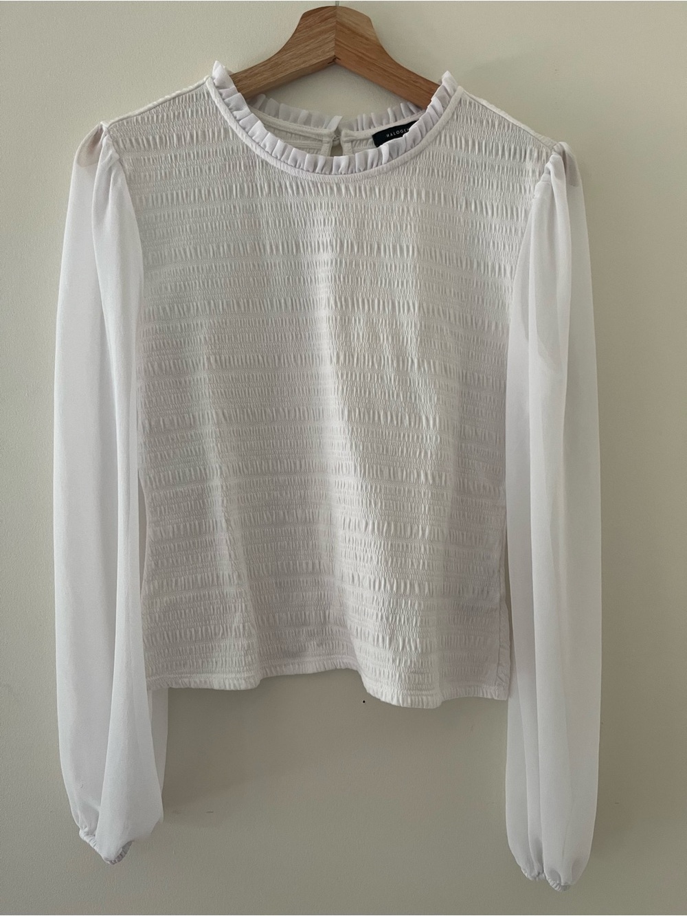 Halogen white top with rouched neckline.  Size medium.